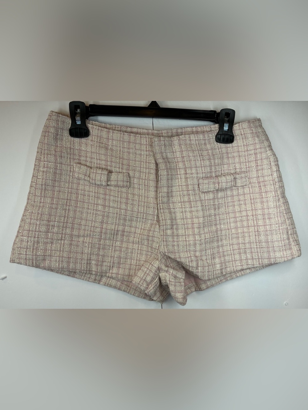 NWT Loucia Pink Textured Tweed Inspired Shorts Size Medium